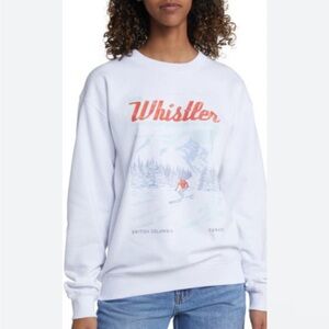 GOLDEN HOUR Whistler Graphic Sweatshirt in White size XS